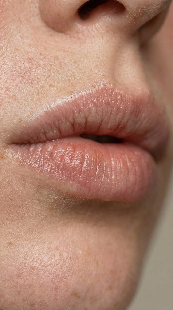 A client with balanced, natural-looking lip and cheek filler